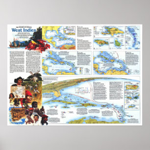 " West Indies: 1987 MOA Tropical Paradise map... Poster