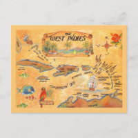 West Indies Caribbean Islands Map Can Cooler