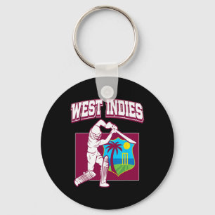 West Indies Cricket Fan Cool Caribbean Cricket Sup Key Ring
