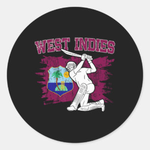 West Indies Cricket Fan West Indies Supporter Cric Classic Round Sticker