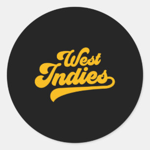 West Indies Jersey Cricket Fan West Indies Cricket Classic Round Sticker