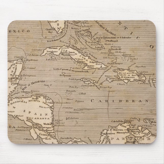 West Indies Map by Arrowsmith Mouse Pad (Front)