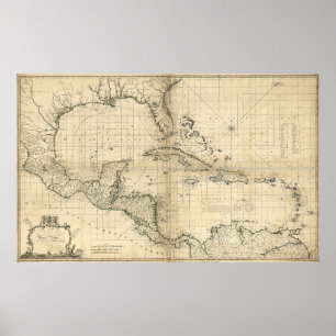West Indies Map by T. Bowen & J. Speer (1774) Poster