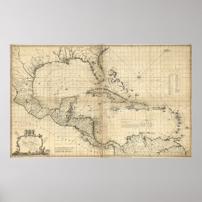 West Indies Map by T. Bowen & J. Speer (1774) Poster (Front)