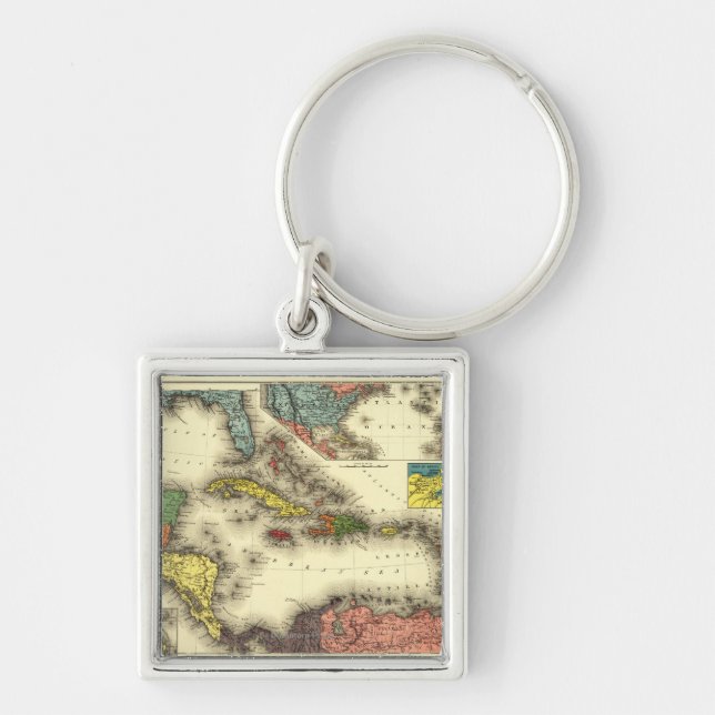 West IndiesPanoramic MapWest Indies Key Ring (Front)