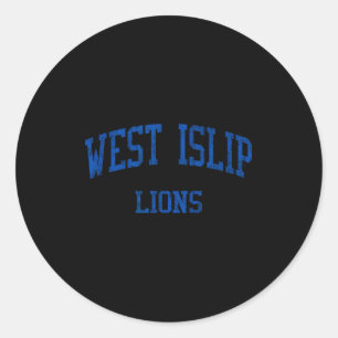 West Islip High School Hs West Islip Ny Vintage Sr Classic Round Sticker