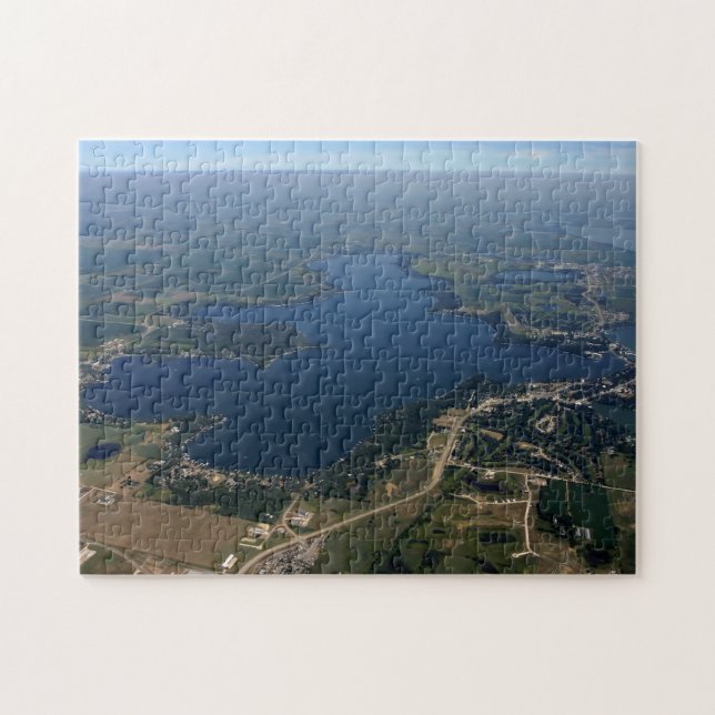 West Lake Okoboji Iowa aerial view puzzle (Horizontal)