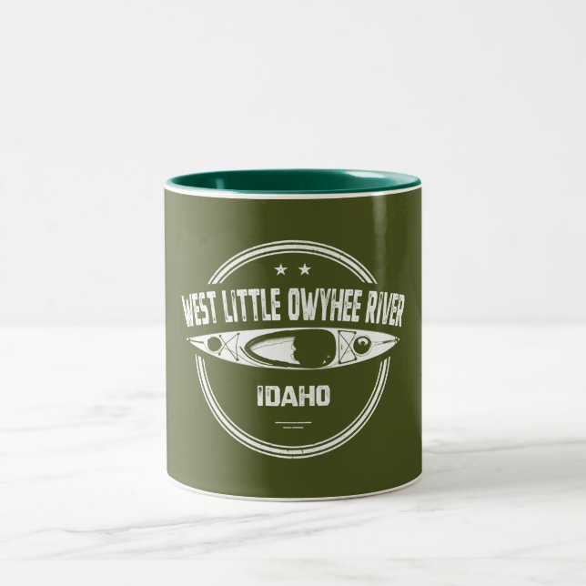 West Little Owyhee River Idaho Kayaking Two-Tone Coffee Mug (Center)