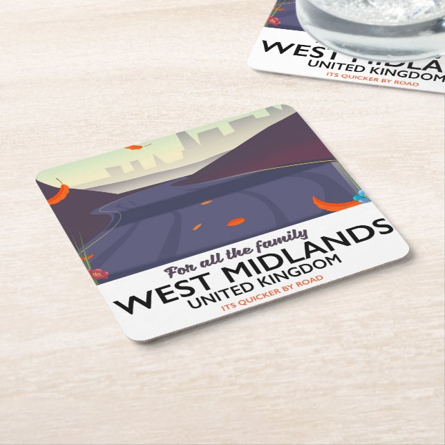 West Midlands, United Kingdom Square Paper Coaster (Angled)