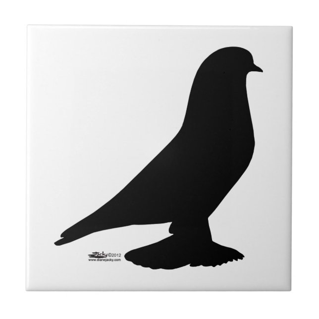 West of England Pigeon Silhouette Tile (Front)