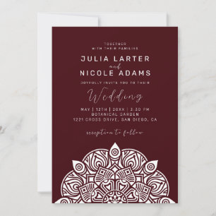 West Pacific Variant Oval Classic Mandala Wedding Invitation