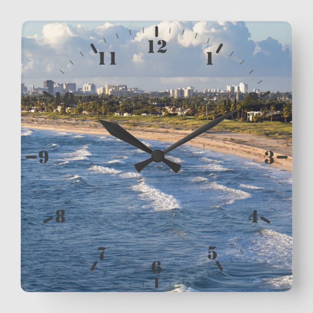 West Palm Beach coast Florida                      Square Wall Clock (Front)