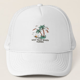 West Palm Beach-Florida-Colourful Sunset Trucker Hat