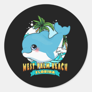 West Palm Beach Florida Cute Ba  Classic Round Sticker