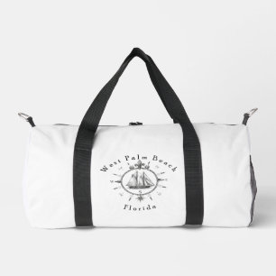 West Palm Beach Florida Nautical Sailing Compass Duffle Bag