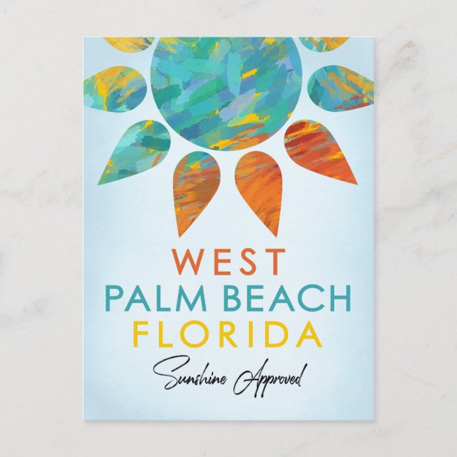 West Palm Beach Florida Sunshine Travel Postcard (Front)