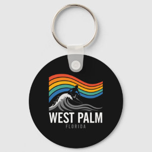 West Palm Beach Florida Surfboarder Surfing Men Key Ring