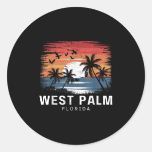 West Palm Beach Florida Surfing Surfer Classic Round Sticker