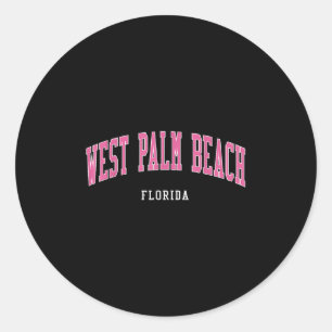 West Palm Beach Florida Vintage Atheltic College S Classic Round Sticker