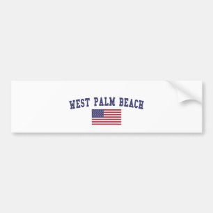 West Palm Beach US Flag Bumper Sticker