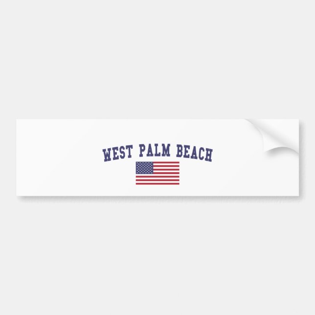 West Palm Beach US Flag Bumper Sticker (Front)