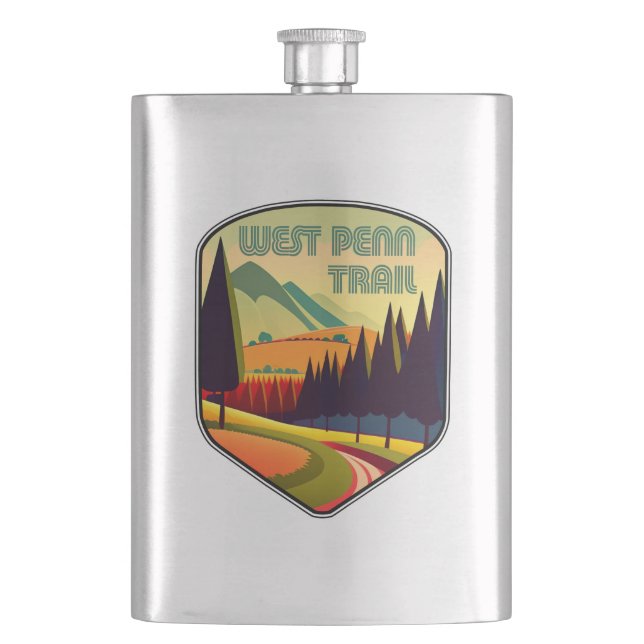 West Penn Trail Pennsylvania Colours Hip Flask (Front)