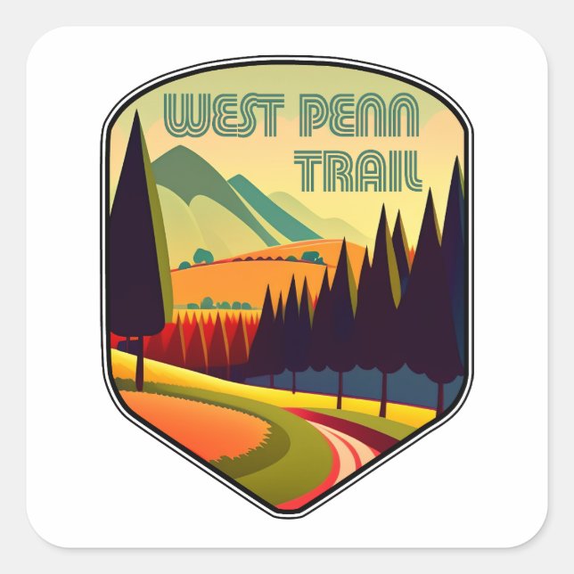 West Penn Trail Pennsylvania Colours Square Sticker (Front)