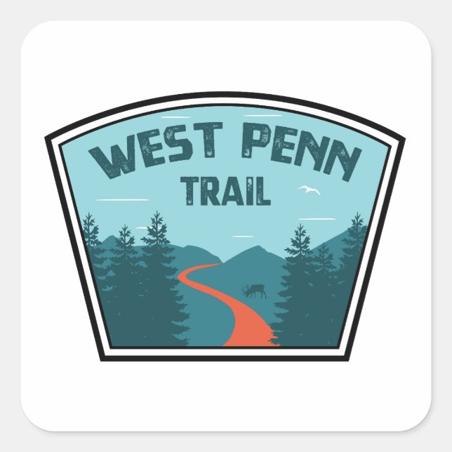 West Penn Trail Pennsylvania Square Sticker (Front)