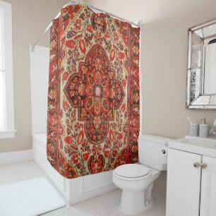 West Persia Sarouk Burnt Red Orange  Shower Curtain