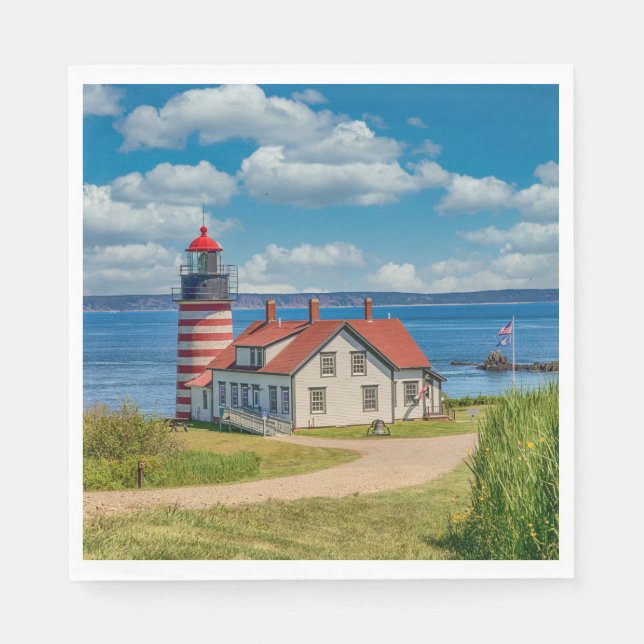 West Quoddy Head Lighthouse, Lubec, Maine Napkin (Front)