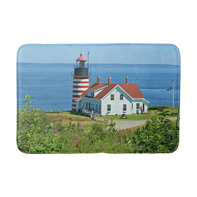 West Quoddy Head Lighthouse, Maine Bath Mat (Front)