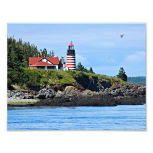West Quoddy Head Lighthouse, Maine Photo Print