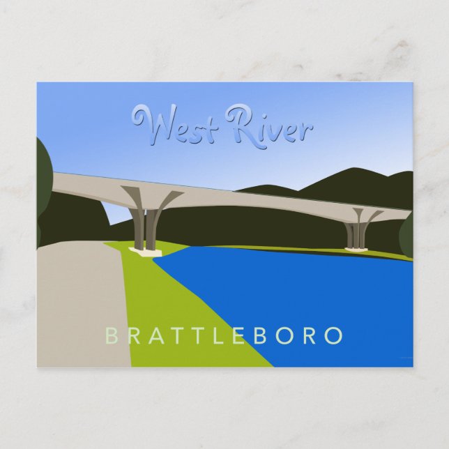West River Brattleboro Postcard (Front)