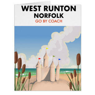 West Runton Norfolk beach travel poster