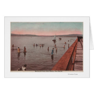 West Seattle, WA - Bathing at Coney Island Beach