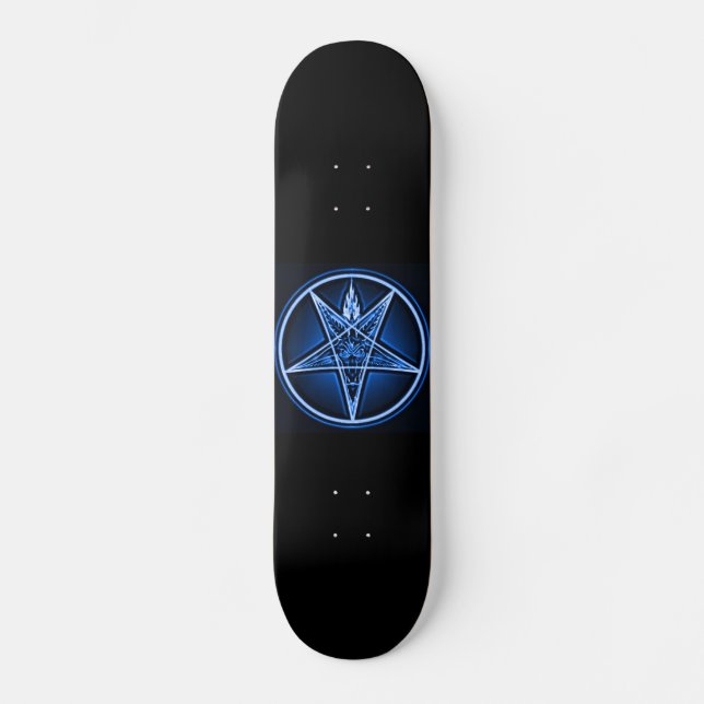 West Side Witch Deck - Baphomet Metallic Blue Deck Skateboard (Front)