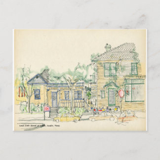 West Sixth Street at Walsh, Austin, Texas Postcard