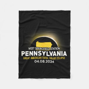 West Springfield Station Pennsylvania PA Solar Fleece Blanket