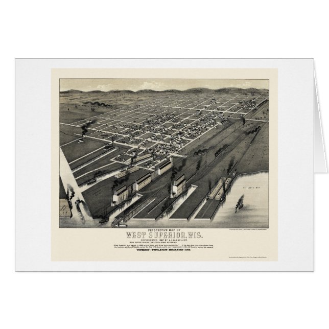 West Superior, WI Panoramic Map - 1887 (Front Horizontal)