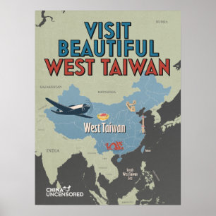 West Taiwan Map Poster 18" x 24"