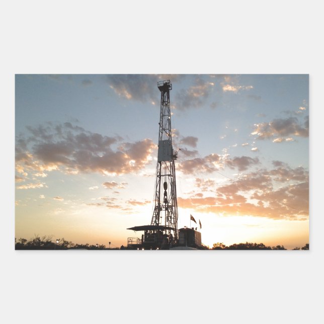 West Texas Drilling Rig Rectangular Sticker (Front)