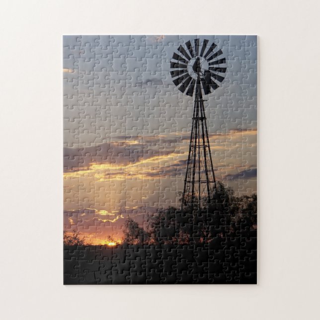 West Texas Windmill Jigsaw Puzzle (Vertical)