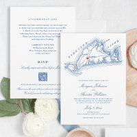 West Tisbury MA All-in-One Blue QR Code Wedding