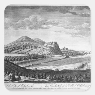 West View of the City of Edinburgh, 1753 Square Sticker