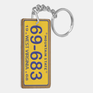 West Virginia 1968 Vintage License Plate Keychain