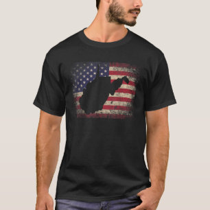 West Virginia 4th of July Gift American Flag USA A T-Shirt