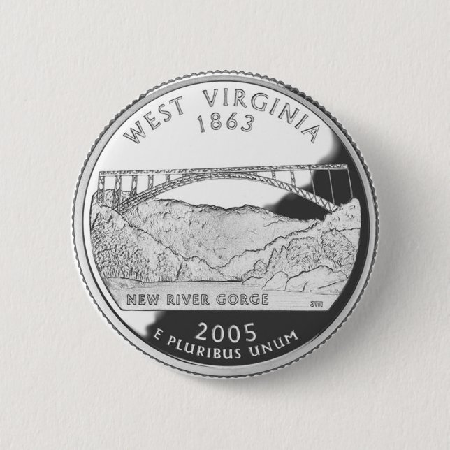 West Virginia 6 Cm Round Badge (Front)