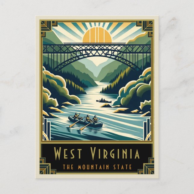 West Virginia | Art Deco Postcard (Front)