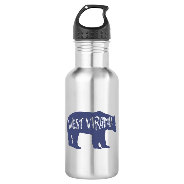 West Virginia Bear 532 Ml Water Bottle (Front)
