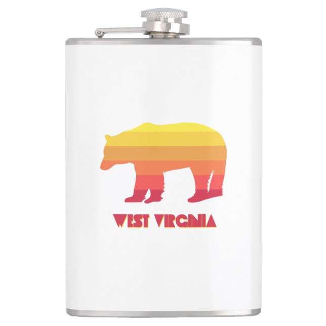 West Virginia Bear Hip Flask (Front)